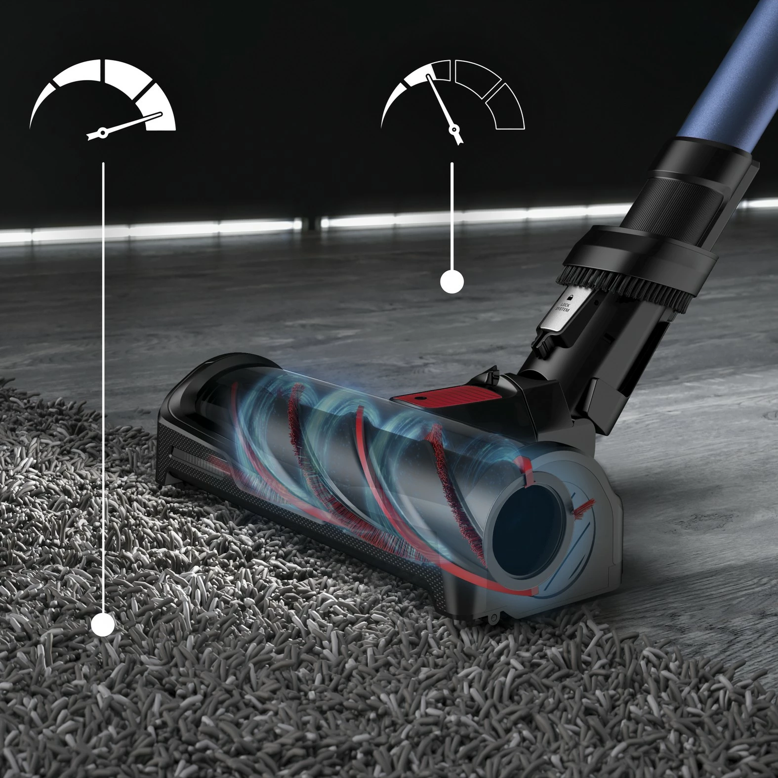 Fshesë me korrent pa kabllo Rowenta X-Force Flex 12.60 Aqua RH98C0WO, blu/zezë