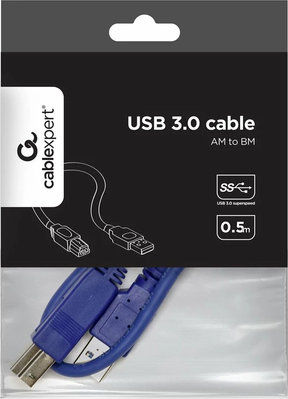 Kabllo USB Gembird CCP-USB3-AMBM-0.5M, 0.5m, Blu
