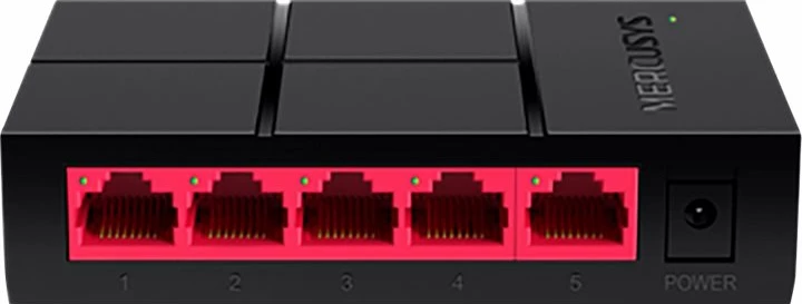 Switch Mercusys MS105G, 5 porta, Gigabit, Desktop, zi/kuqe