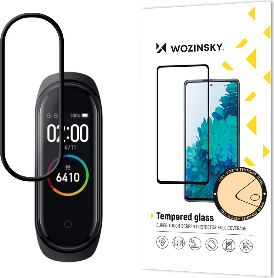 Mbrojtës xhami Wozinsky Full Glue për Xiaomi Mi Band 3/4, i tejdukshëm