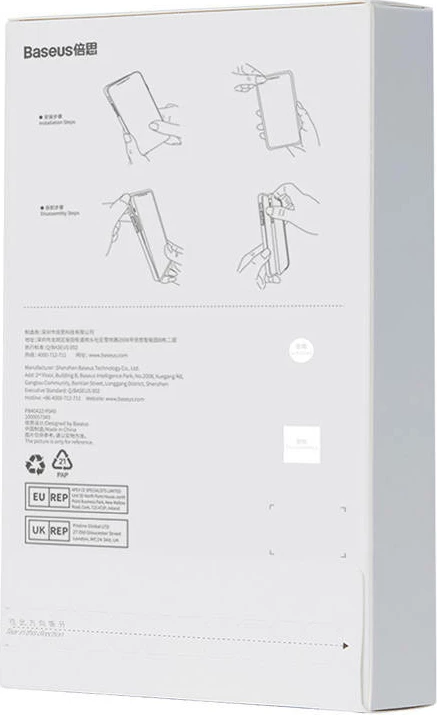 Mbështjellës transparent me xham të temperuar Baseus Corning për iPhone 12 Pro, Set