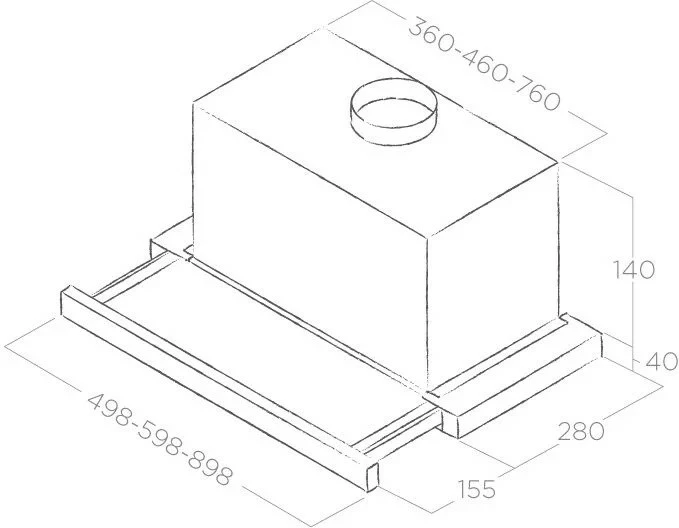 Aspirator teleskopik Elica Elite 14 LUX GRIX/A/50, inox, 50 cm