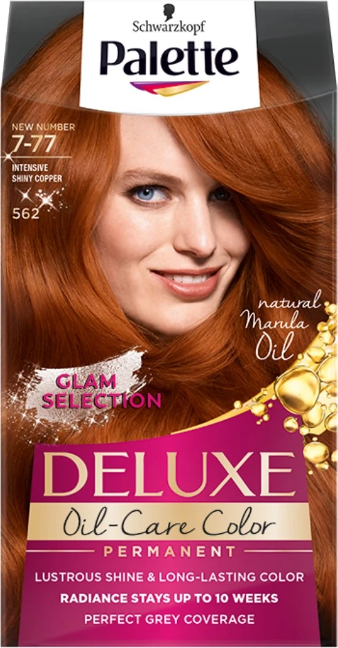 Ngjyrë për flokë Palette Deluxe Oil-Care Color 562 (7-77) për femra, Intense Shine Copper