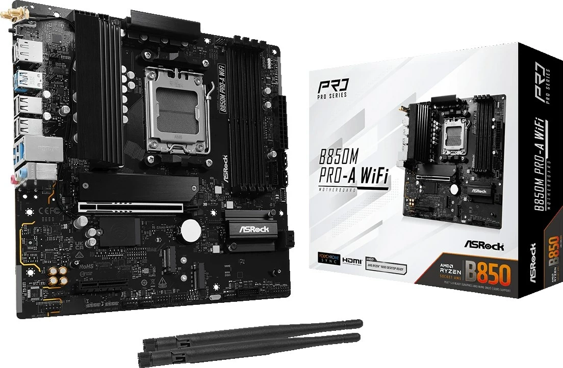 Pllakë amë Asrock B850M Pro-A WiFi, Socket AM5, micro ATX, E zezë