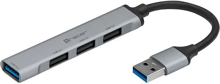 HUB USB Tracer H41, 4 porta, TRAPOD47000, argjendtë