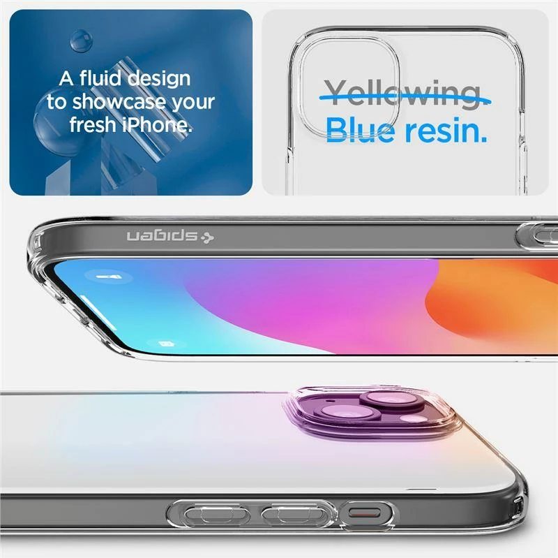 Mbështjellës Spigen Crystal Flex për iPhone 15 Plus, Transparent