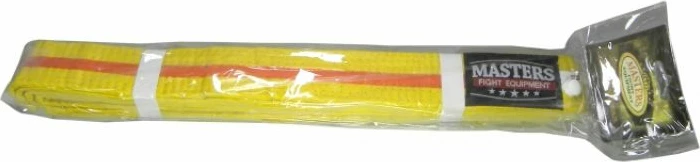 Rrip kimono për sportet e arteve marciale Masters, i verdhë me bordurë portokalli