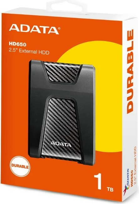 Hard disk i jashtëm Adata DashDrive Durable HD650, 1TB, 2.5", USB 3.0, Zi
