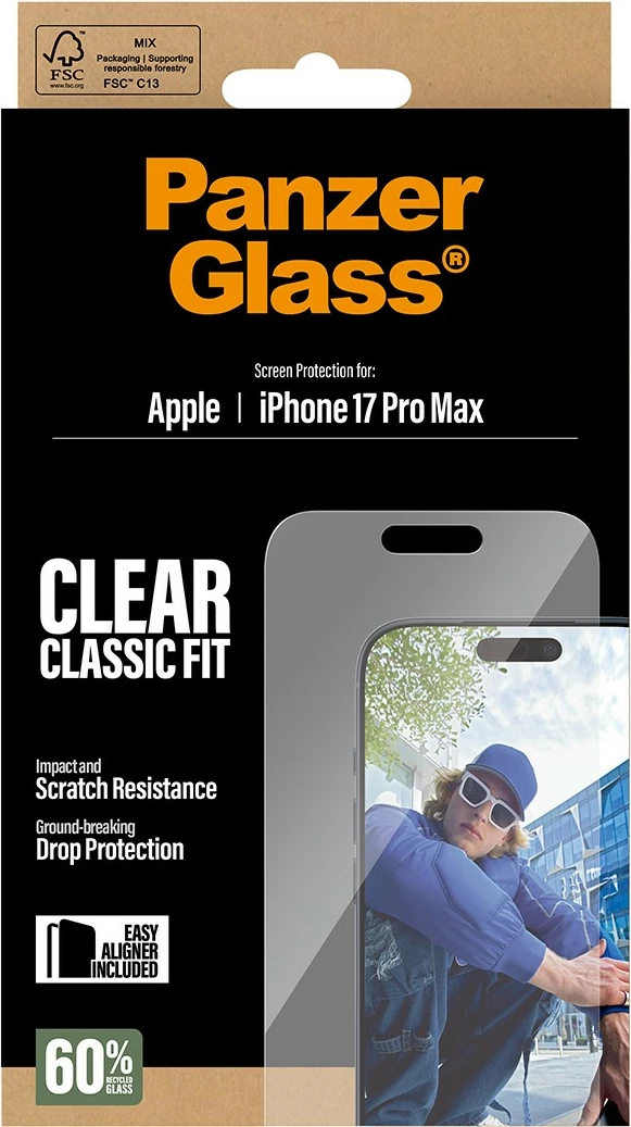 Mbrojtës ekrani PanzerGlass për iPhone 17 Pro Max Classic Fit