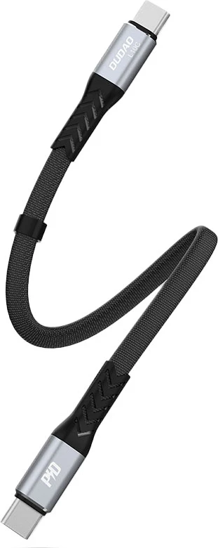 Kabllo USB-C në USB-C Dudao L10C, 0.23m, 100W, e zezë