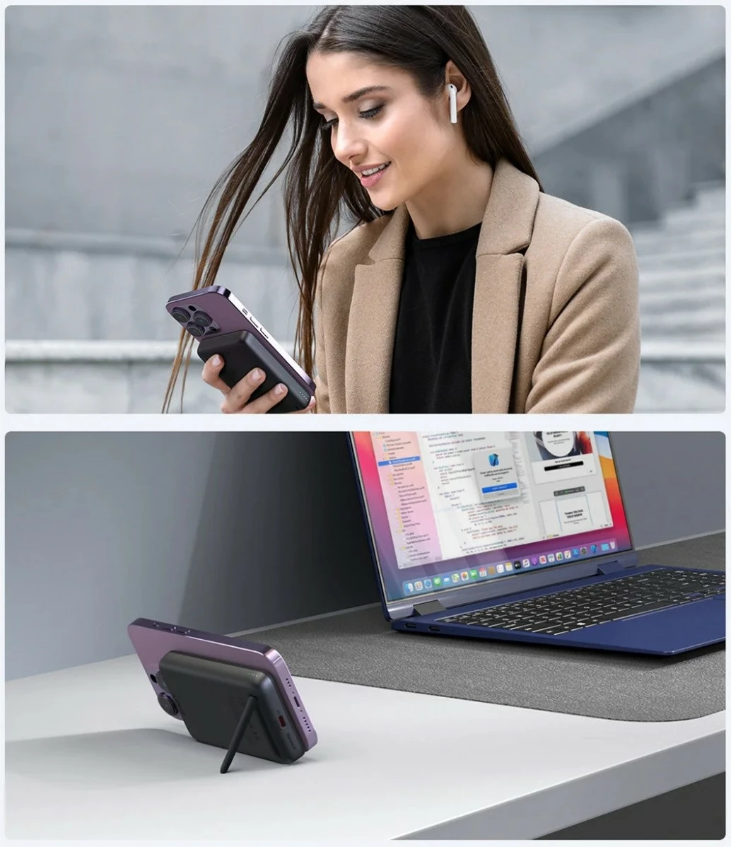 Power bank AUKEY PB-MS06 MagSafe, 10000mAh, 30W, Qi2, e zezë