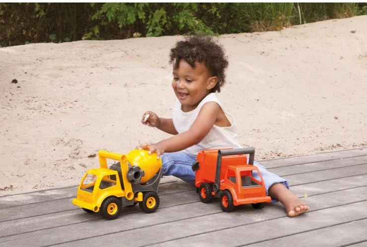 Kamion betonier lodër Lena EcoActives, plastikë e ricikluar, 28 cm, verdhë/gri