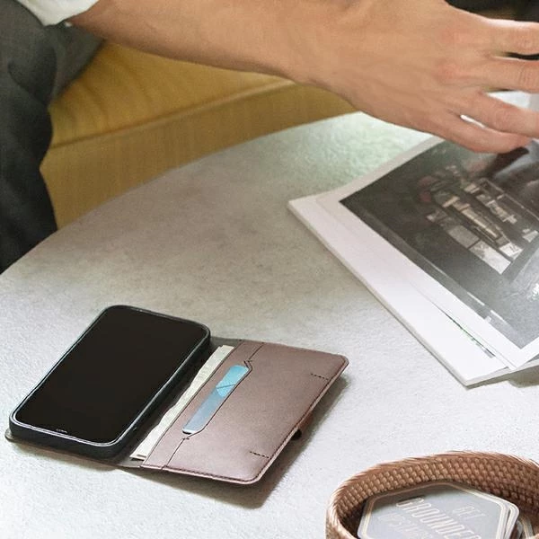 Mbështjellës UNIQ Journa për iPhone 12 / iPhone 12 Pro, me kapak dhe portofol, Gri