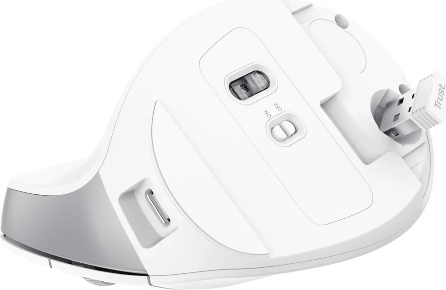 Maus Trust Bayo II, Wireless, 2400 DPI, Bardhë