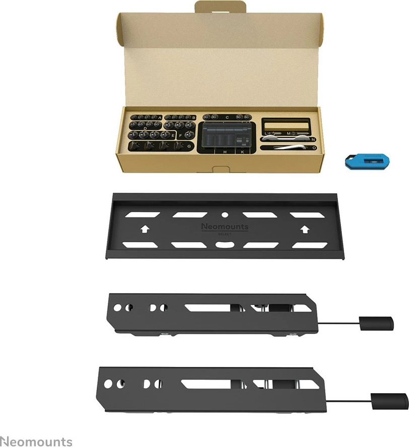 Mbajtës muri për TV Newstar WL30S-850BL12, fiks, 24-65 inç, çelik, i zi