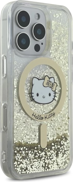 Mbështjellës Hello Kitty Liquid Glitter Fever MagSafe për iPhone 16 Pro Max, Ari