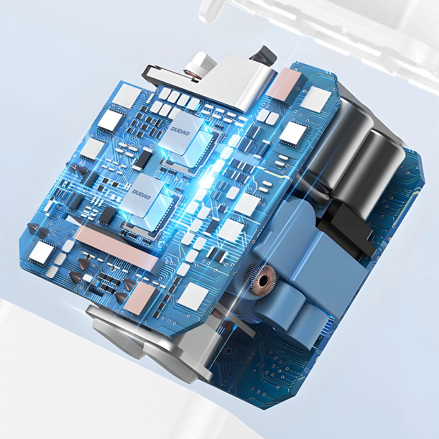 Karikues muri Dudao A4EU me USB-A 2.1A, me kabllo USB-A në Lightning, Bardhë