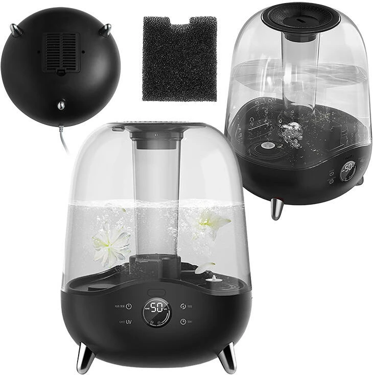 Lagështues ajri ultrasonik Deerma F327W 5L me UV, higrometër, aromaterapi, i zi