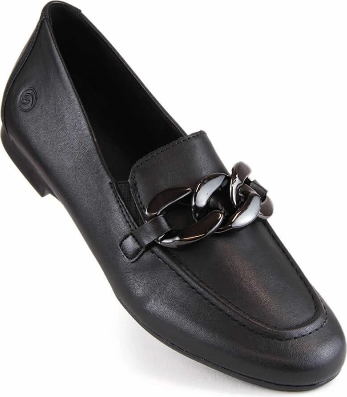 Këpucë lekure për femra Rieker, me zinxhir, të zeza