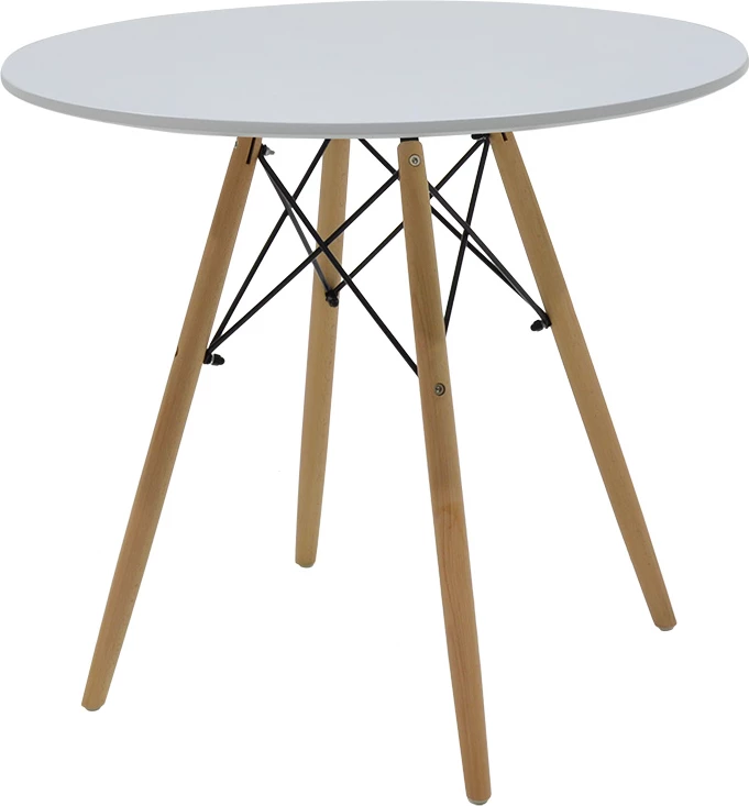 Set tavoline me karrige Julita-Gaston, ngjyrë natyrale-bardhë, Φ80x73cm