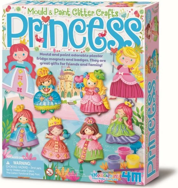 Set kreativ princesha 4m, 6 figura gipsi, shumëngjyrëshe