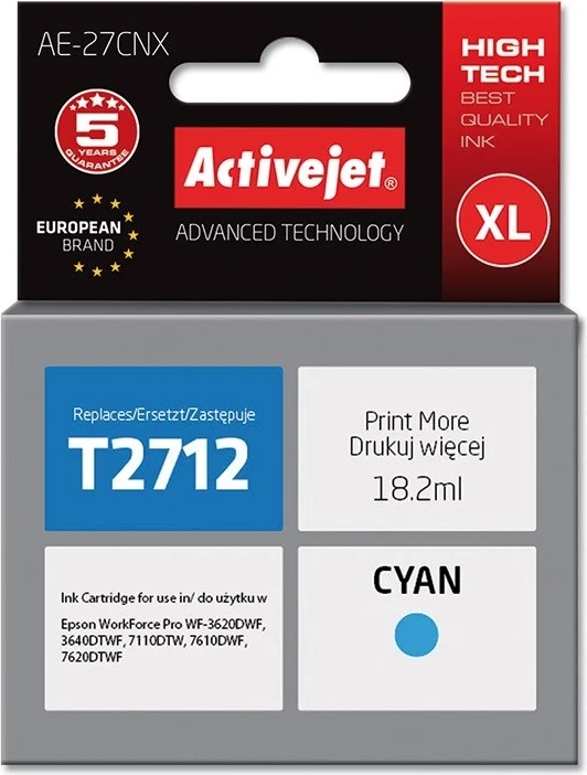 Ngjyrë zëvendësuese Activejet AE-27CNX për printer Epson, 18.2 ml, e kaltër