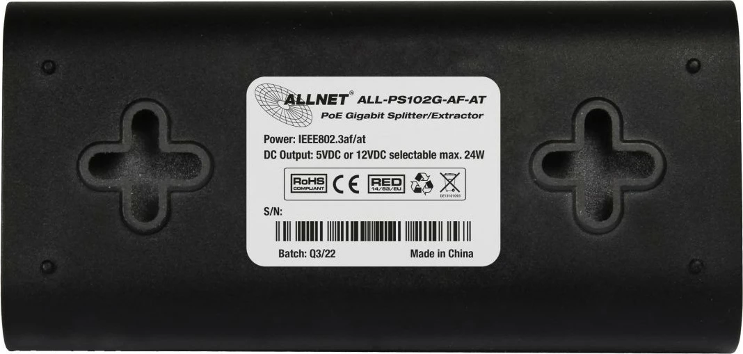 PoE Splitter ALLNET ALL-PS102G-AF-AT, Gigabit, 24W, 5V/12V, i zi
