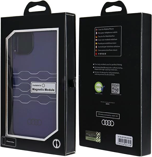 Mbështjellës Audi IML MagSafe për iPhone 15 Plus / 14 Plus, Kaltër