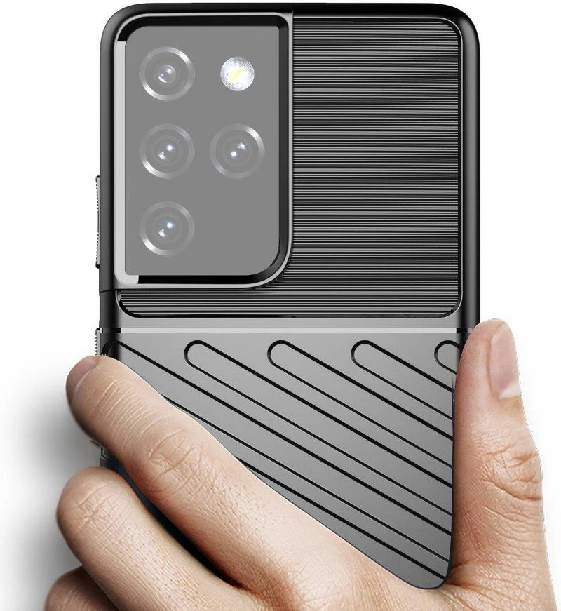 Mbështjellës Hurtel Thunder Case për Samsung Galaxy S22 Ultra, i zi