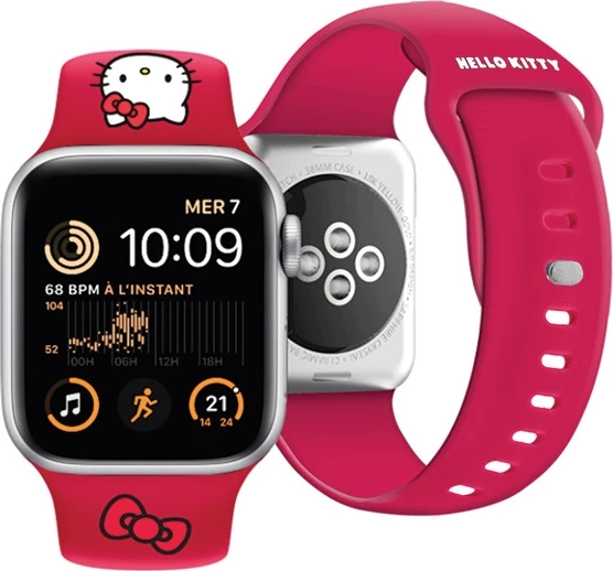 Rrip silikoni për Apple Watch Hello Kitty, 38/40/41mm, i kuq