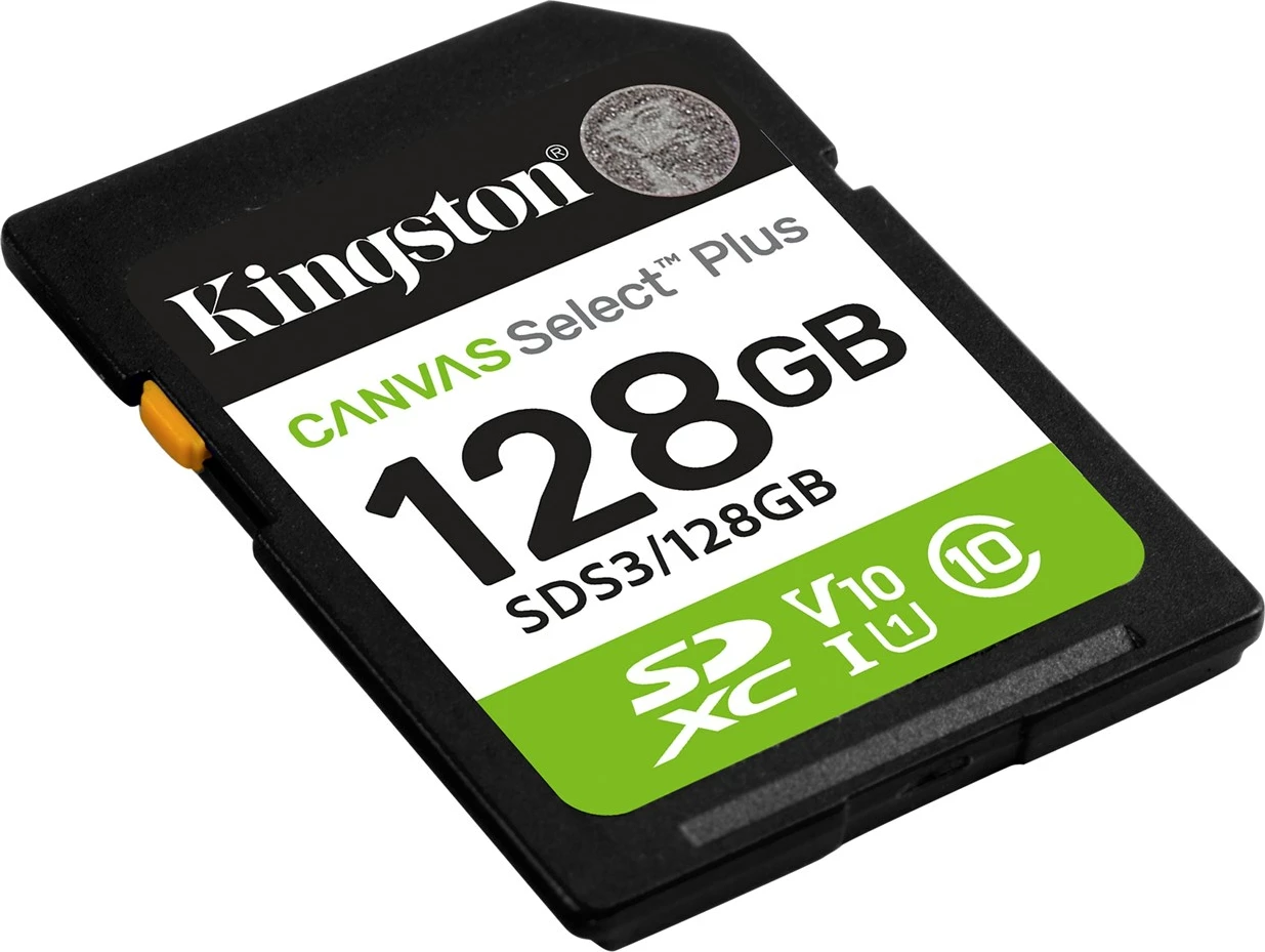 Kartë memorie SDXC Kingston Canvas Select Plus Gen3 128GB, 150MB/s, e zezë