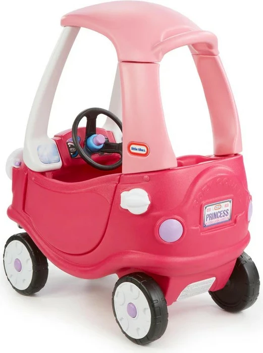 Makine lodër Little Tikes Cozy Coupe Princess, 4 rrota, Rozë/Bardhë
