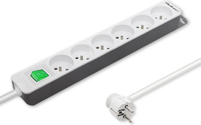 Kasë Qoltec 50292 me 6 dalje, 1.8m, Bardhë-Gri