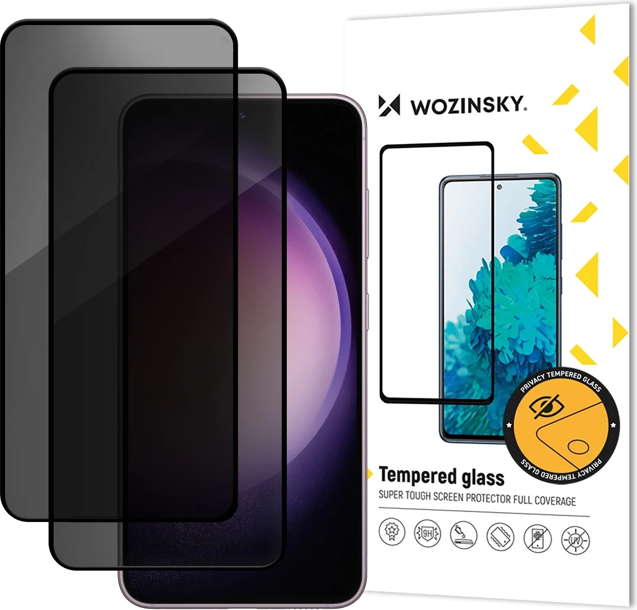 Xham i temperuar Wozinsky Privacy Glass për Samsung Galaxy A06 5G / A05, 2 copë, i zi