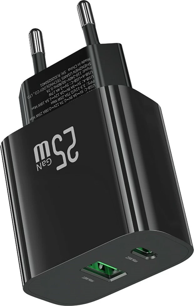Karikues muri USAMS CC315 T65, 25W, 1xUSB-C, 1xUSB-A, i zi