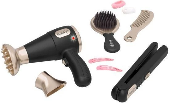 Set lodrash frizeri Smoby Beauty Hairdressing Set, 10 aksesorë, zi/ari