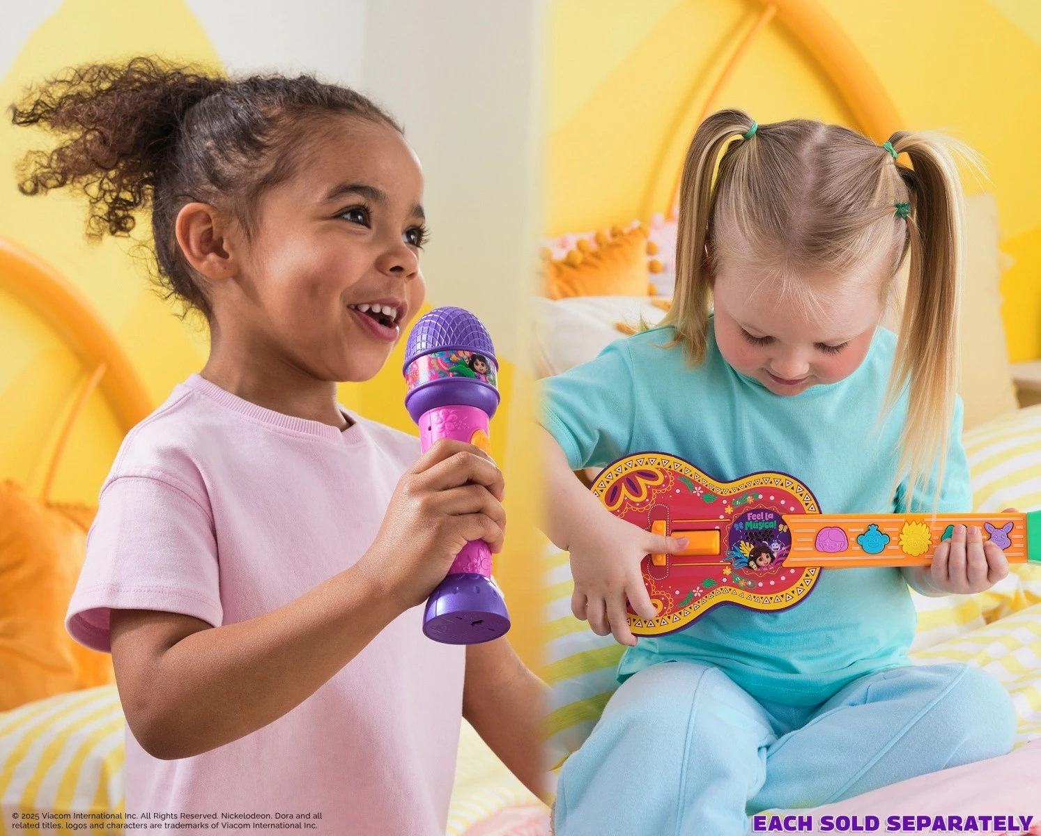 Mikrofon lodër Dora Spin Master 6074991, 19.5 cm, 5 këngë & fraza dygjuhëshe, me bateri, rozë/vjollcë