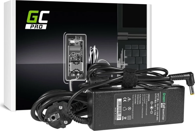 Adapter rryme Green Cell PRO AD02P për Acer 5733, 19V 4.74A, 90W, 5.5-1.7mm, i zi