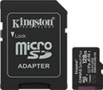 Kartelë memorie microSD Kingston Canvas Select+ G3, 128GB, me adapter SD