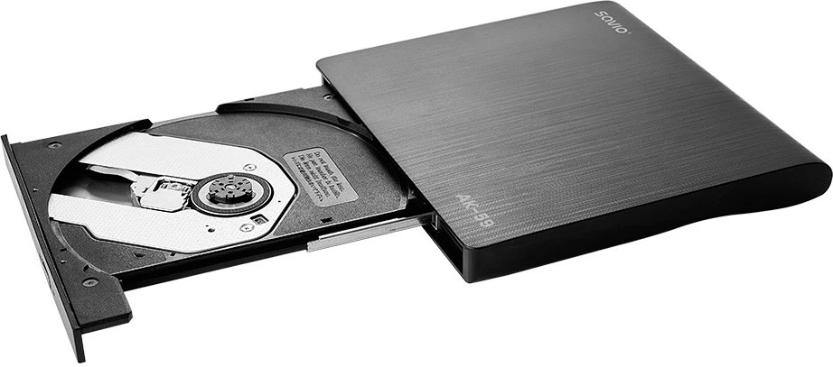 Lexues/shkrues i jashtëm CD/DVD Savio AK-59, USB-C/USB-A, i zi