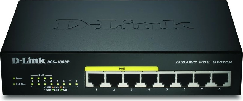 Switch D-Link DGS-1008P/E, 8 porta, PoE, i zi