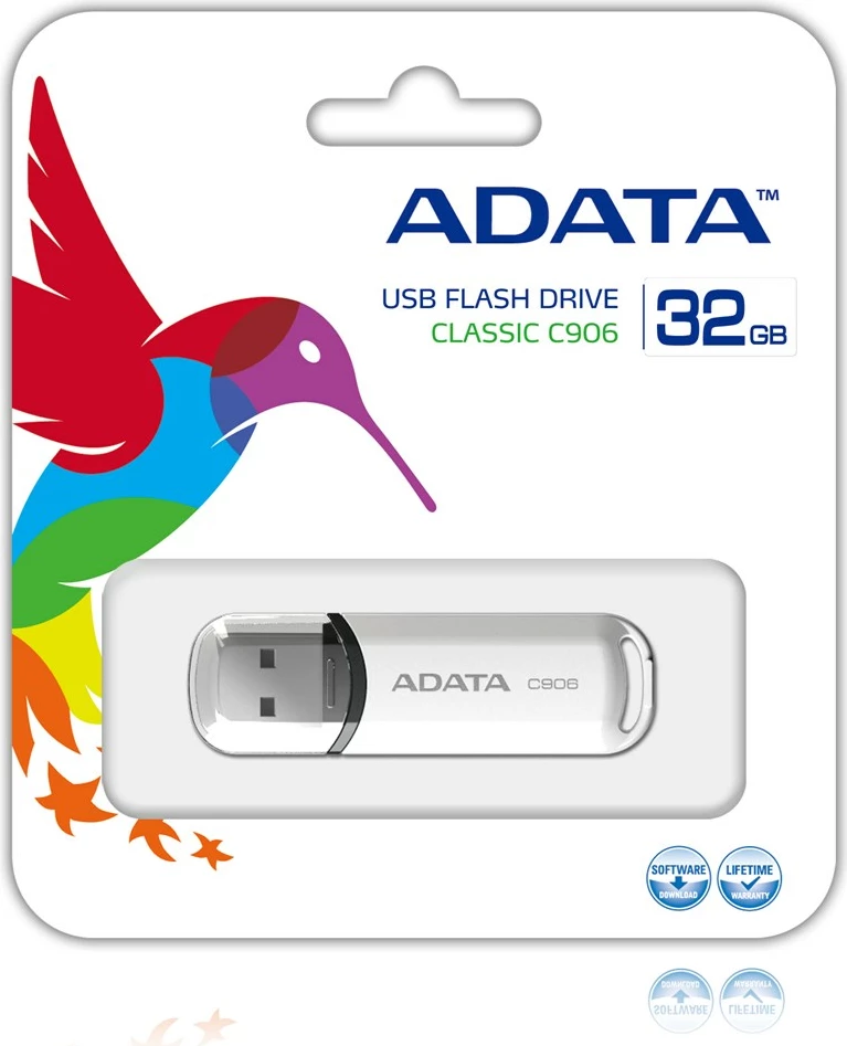 USB Adata C906, 32GB, e bardhë