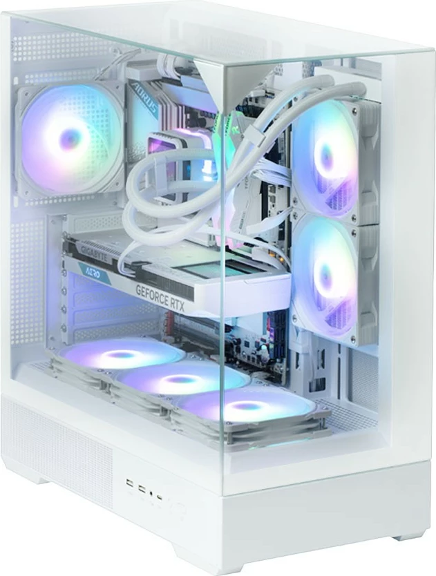 Kasë Zalman P40 Prism, Midi Tower, ARGB, Xham i temperuar, E bardhë