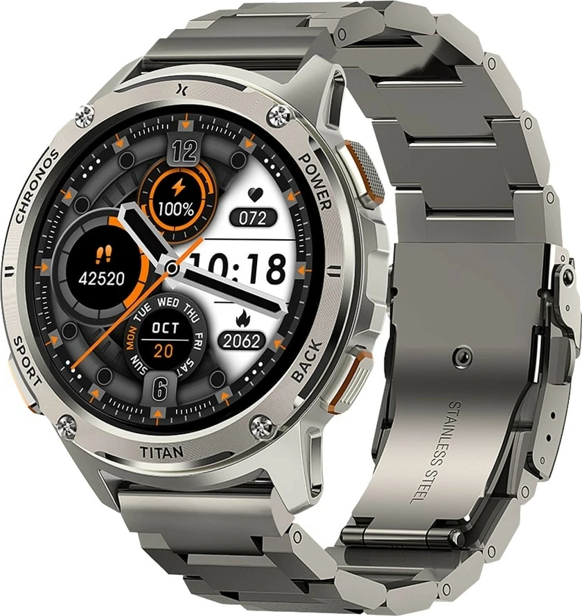 Smartwatch Maxcom FW110 Titan Chronos, Silver, 1.43'' AMOLED, 450 mAh