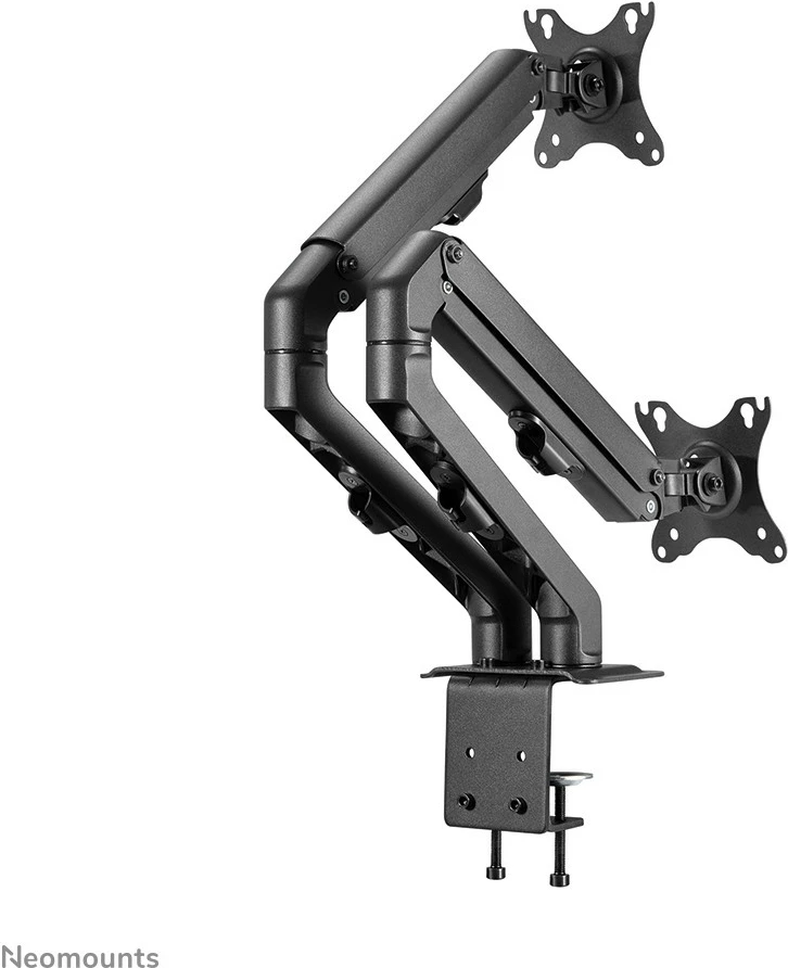 Krah monitori Neomounts FPMA-D650DBLACK, për 2 monitorë, 17-27 inç, rregullim lartësie me gas spring, ngjyrë e zezë