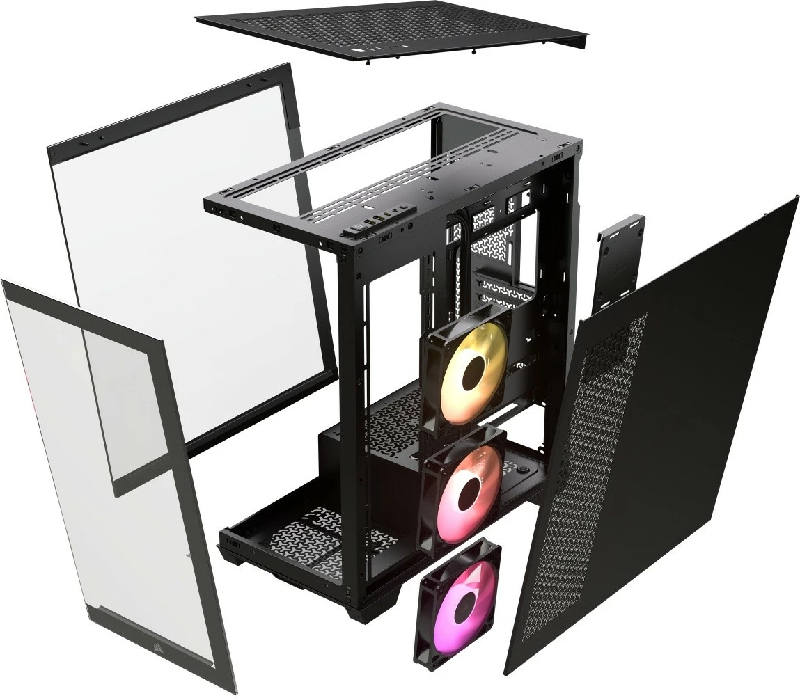 Kasë Corsair 3500X ICUE LINK RGB TG, Midi Tower, e zezë