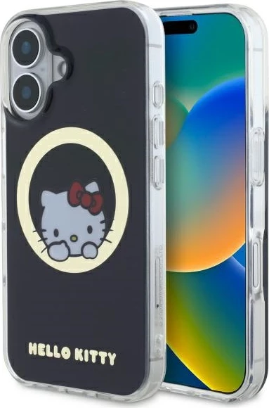 Mbështjellës Hello Kitty IML Sweet Kitty MagSafe për iPhone 16, Zi