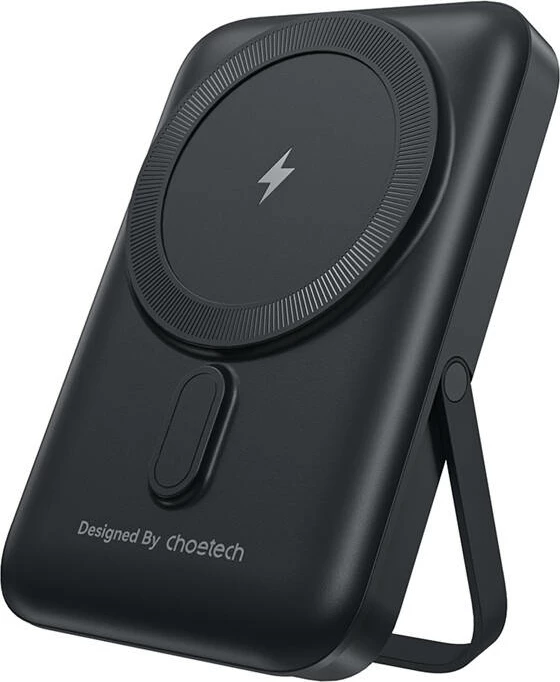 Powerbank Choetech B743, 10000mAh, 20W PD, magnetik me mbajtëse, zi