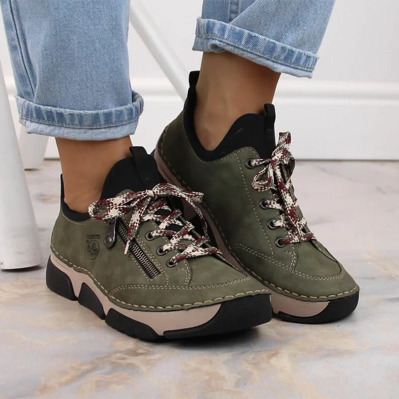 Këpucë të rehatshme Rieker për femra, të gjelbërta