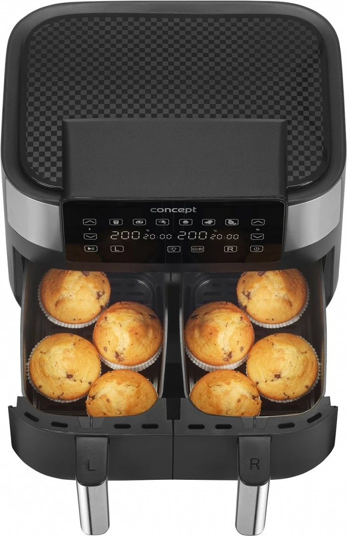 Fritezë me ajër Concept FR8000, 8L, dy kosha, e zezë/inox